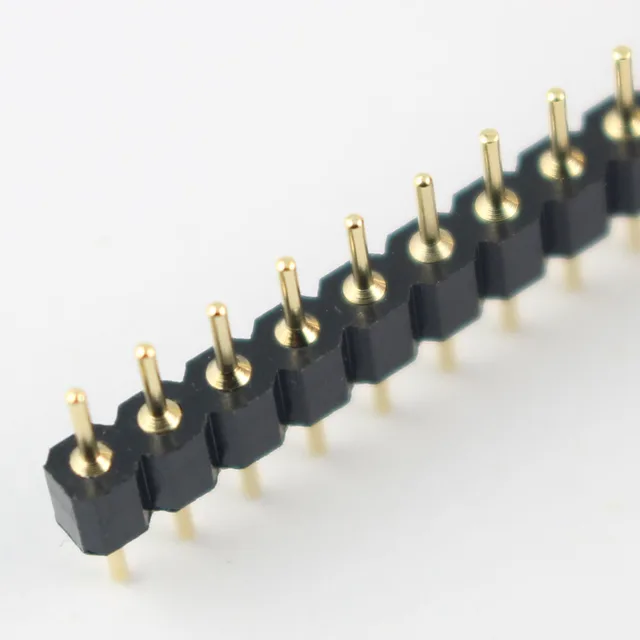 5-Pack Gold Plated 2mm Pitch 40-Pin Male Header Strips | Round Pin Straight Connectors For Electronics 8 thumbnail image
