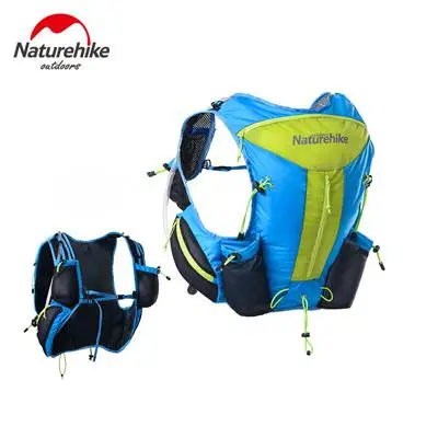 Naturehike Running Bag Outdoor Hiking Trekking Lightweight Marathon Backpack Running Vest Close Fitting Tactical 12L NH70B067-B - Цвет: Blue