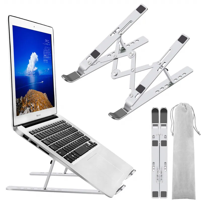 LICHEERS 7 Gears Adjustable Laptop Stand for MacBook Pro Notebook Stand Foldable Metal Tablet