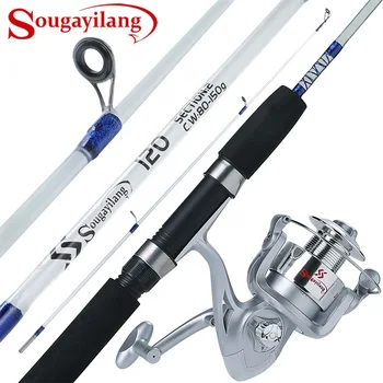 

Sougayilang 120cm Spinning Fishing Rod with Spinning Reel Ultralight ABS Resin Body Travel Boat Rod Fishing Rod Combo Pesca
