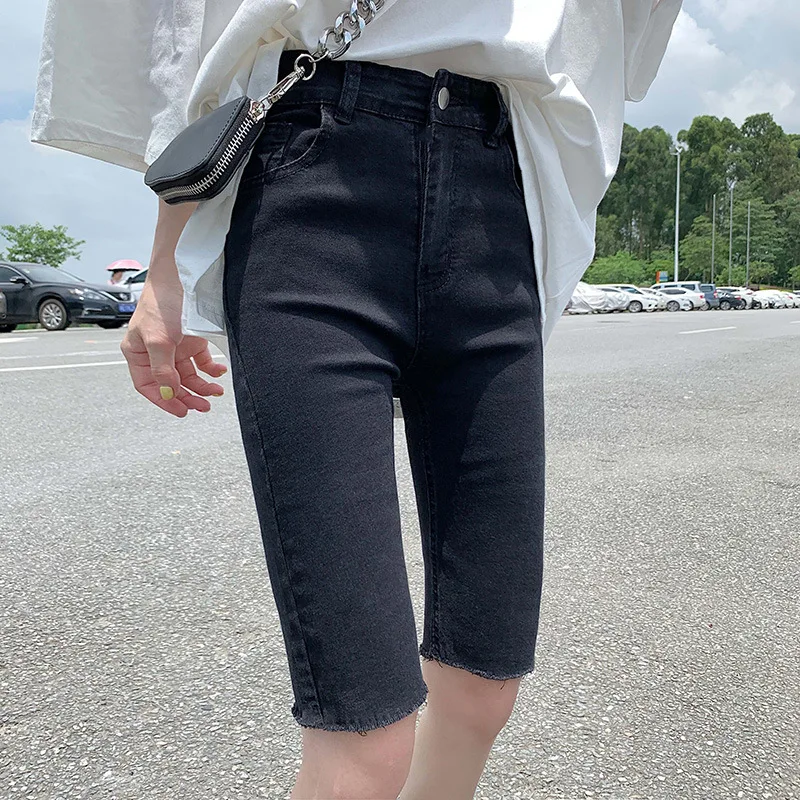 black denim capris