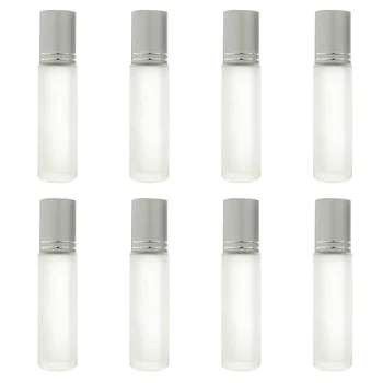 

8Pcs 10ml Mat-finish Empty Pump Cosmetic Bottle Frosted Bottles Essential Oil Bottle Empty Bottles Portable Pump Bottle (White)