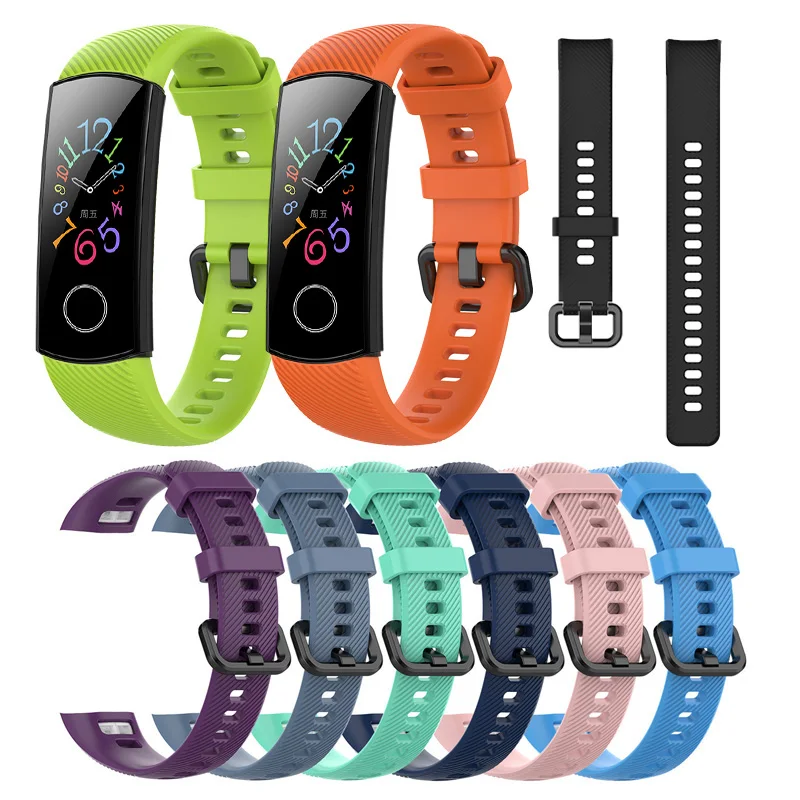 

Silicone Bracele Strap For Huawei Honor Band 5 Smart Wristband Amoled Band for honor band 5 Global Version Correa honor band 4