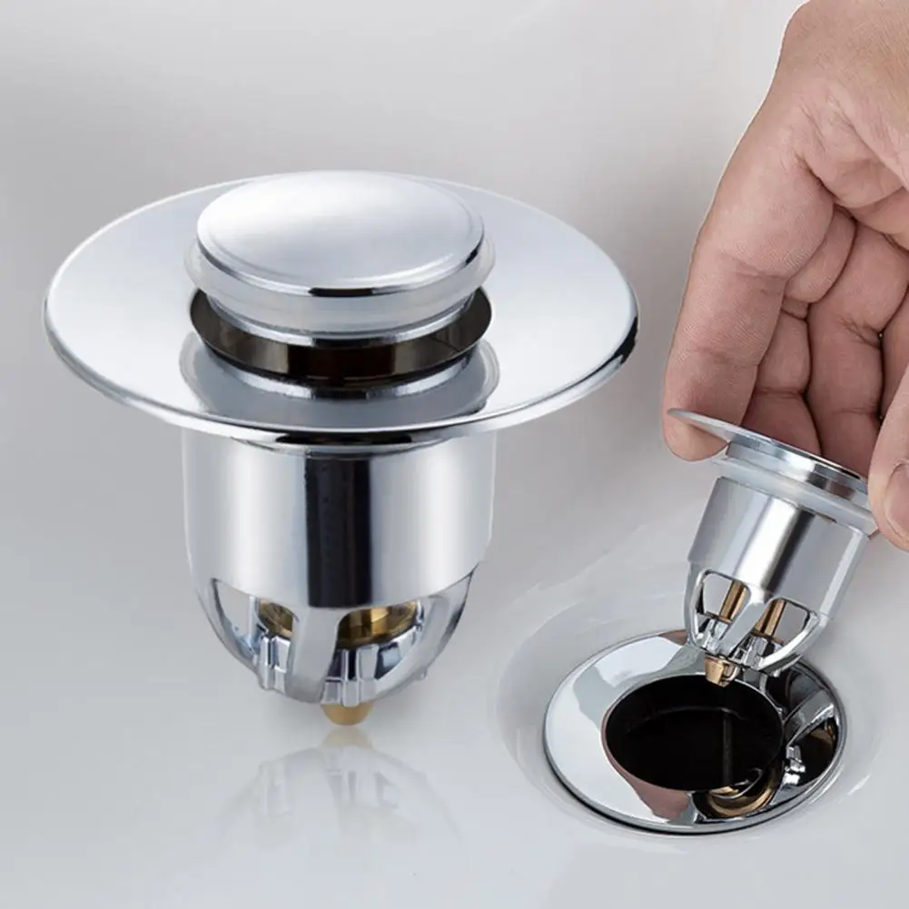 

Bath Stopper Simple Installation Anti-Clogging Metal Basin Flexible Bounce Drain Filter for Bathroom