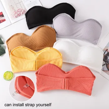 

Seamless Women Tube Tops Strapless Sexy Bra Crop Top Back Closure Bandeau Top Underwear Female Strapless Bra Tube Top