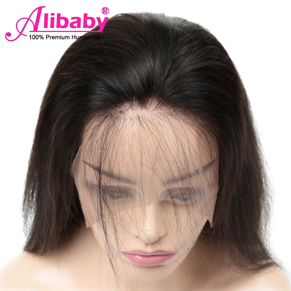 Alibaby, малазийские волосы, 360, фронтальный парик, предварительно выщипанные с детскими волосами, Remy, прямые человеческие волосы, парики, натуральный цвет, парики из натуральных волос