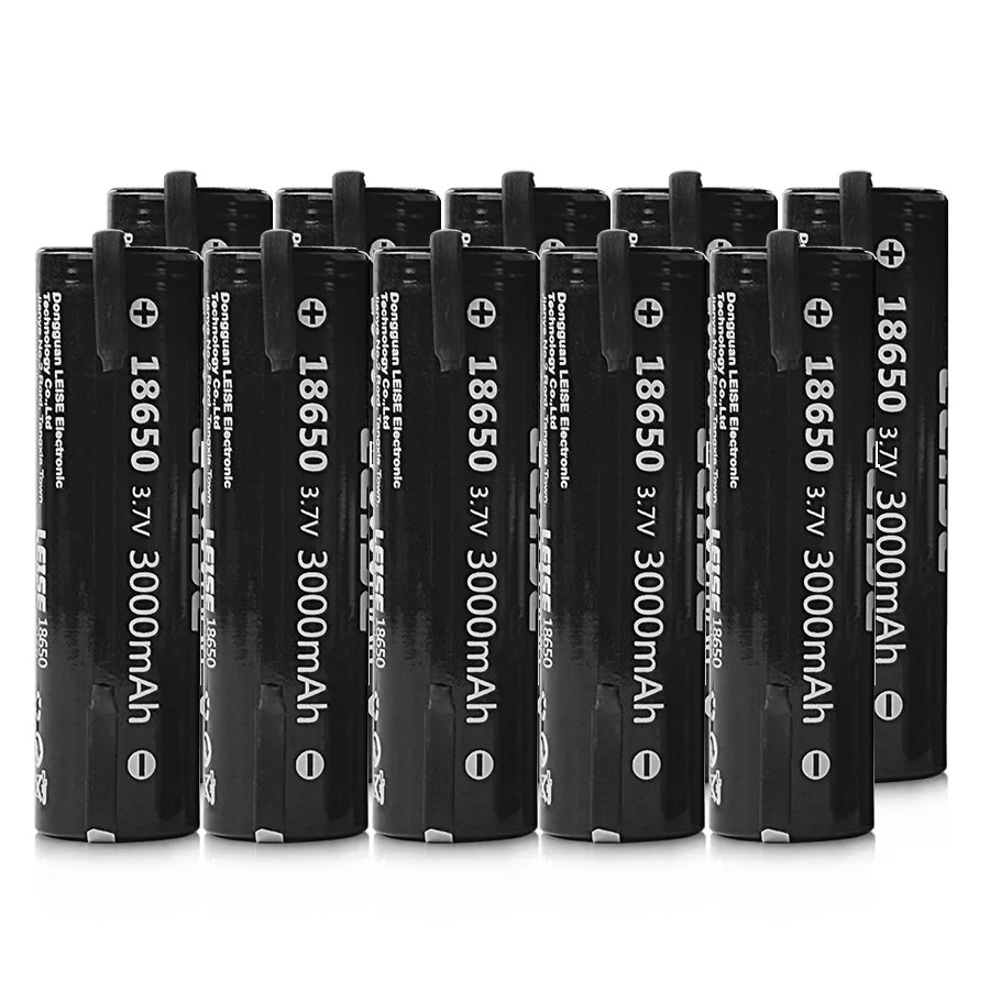Новая Leise 18650 3000mah 3,7 V Плоская верхняя литий-ионная литиевая Оригинальная Аккумуляторная батарея с сварочным никелевым листом для банка питания - Цвет: 10pcs