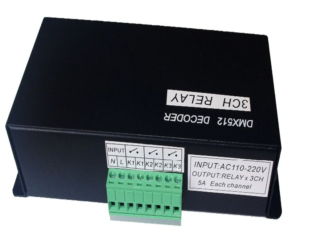 Fast Shipping Best price 1pcs 2018new 5A*3CH INPUT AC110V-220V relay*3CH DMX-RELAY-3 channel relays use for led lamp led strip
