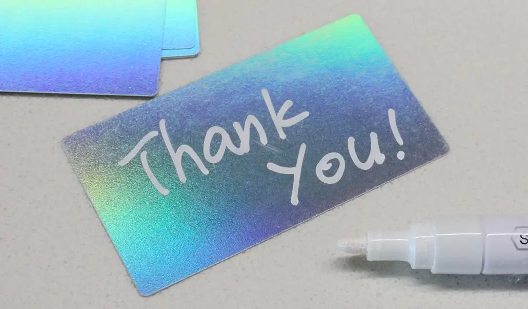 Size 85*54mm Silver Holographic Rainbow Color Acetate Plastic PVC Business Card Waterproof