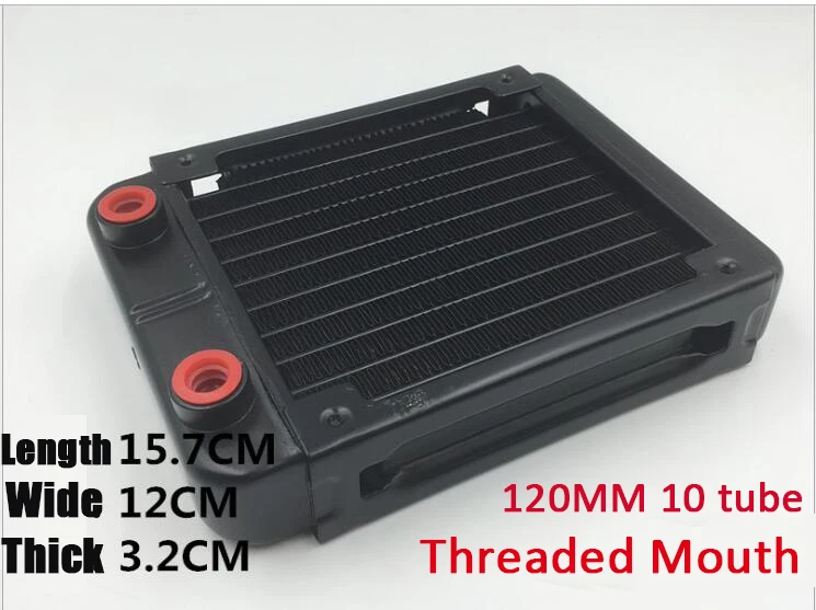 Asunflower алюминиевый радиатор для компьютера водяное охлаждение прямой рот радиатор для ПК чип процессор GPU ram кулер для воды 240 мм 120 мм - Цвет лезвия: 120MM Threaded Mouth