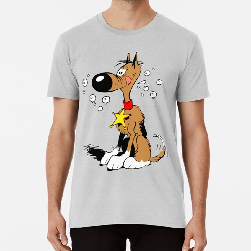 Maglietta Rataplan Ran Tan Plan Rantanplan Lucky Luke Sherrif Wild West Dog Bubbles Soap Cartoon