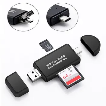 

3-in-1 Multifunctional Type-C USB 3.0 Micro-USB TF S D OTG Memory Card Reader