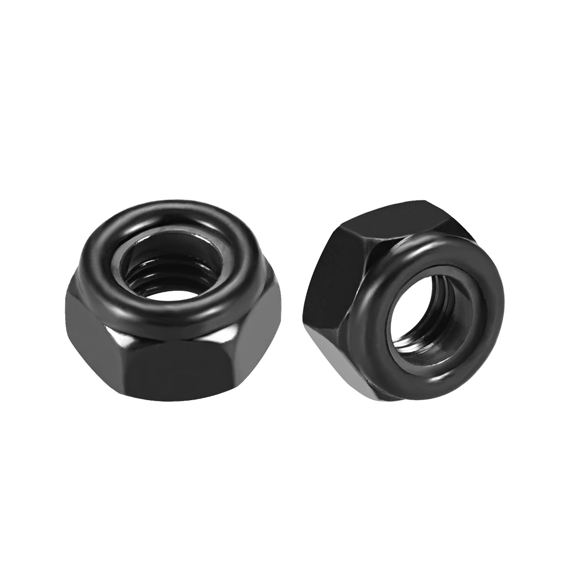 

uxcell Nylon Insert Hex Lock Nuts, Carbon Steel Black Zinc Plated, 20 Pcs 20pcs M8x1.25 Black