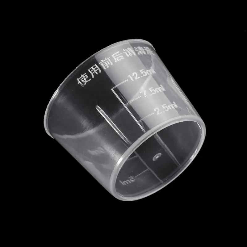 10Pcs 15ml Clear Plastic Measuring Cup Graduated Measure Beaker Measuring Cups For Lab