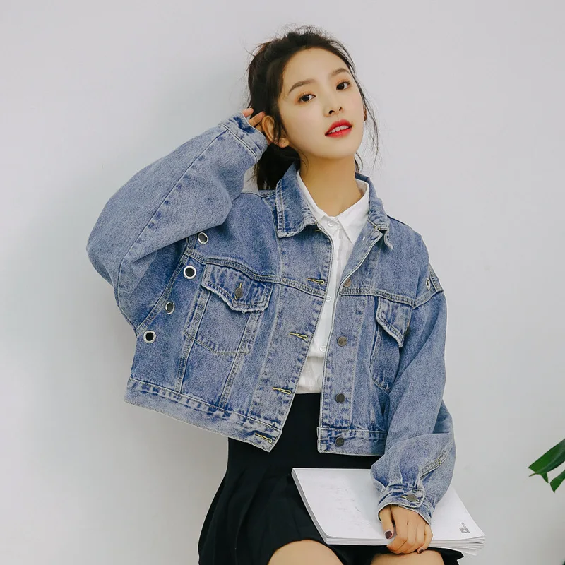 

Short Jeans Coat Female Spring 2019 New Style Korean-style Loose-Fit BF Retro Versatile Casual Jacket Students