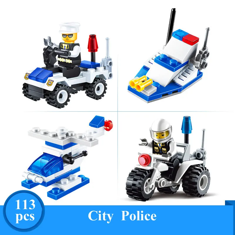 4 шт./компл. городская Полиция Пожарные пожарные грузовики автомобиль Вертолет