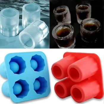 

4 Cup Shape Silicone Ice Cube Mold Ice Cube Tray Summer Bar Party Beer Cocktail Cold Drinking Tool DIY ice cream popsicle MOLD