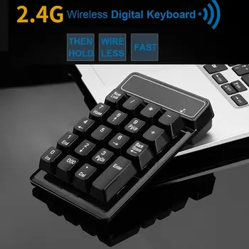 

2.4GHz 19 Keys Portable Universal External Notebook Lightweight Black Numeric Keypad Keyboard Mini USB Easy Operate Digital