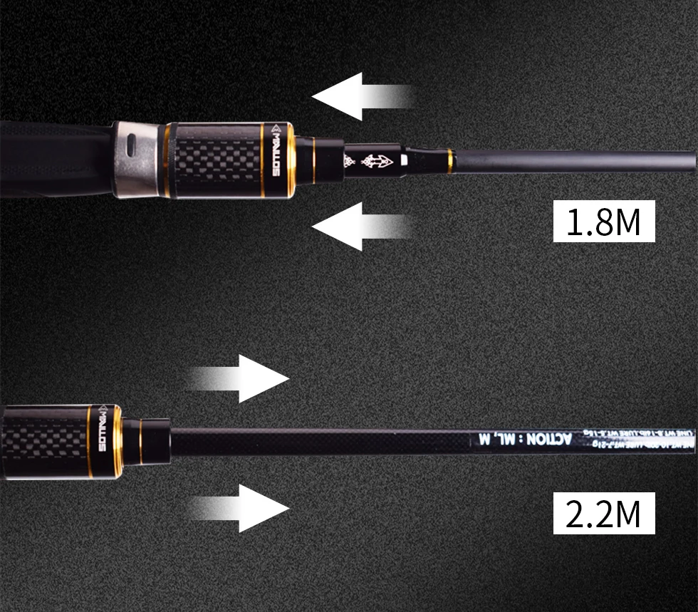 Mavllos Rapid 2,2 м Регулируемая Телескопическая Удочка Литье спиннинг Универсальный L. W. 5-21 г 30 т карбоновая спиннинговая удочка