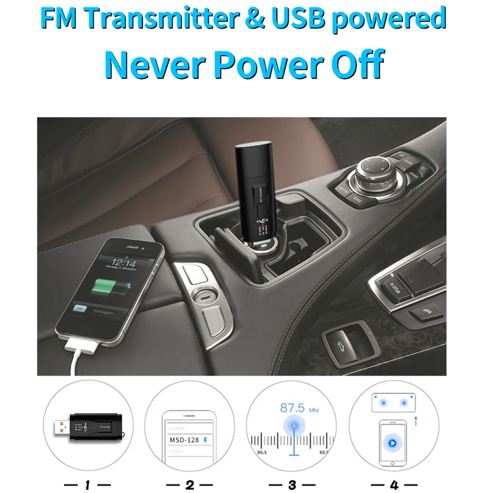 ABS домашний черный Мини USB зарядное устройство fm-передатчик Bluetooth приемник автомобильные аксессуары Радио адаптер громкой связи вызов музыка беспроводной
