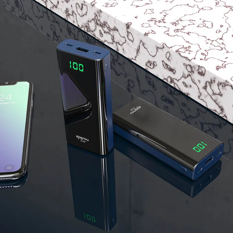 10000mAh Мини банк питания для Xiaomi Iphone X светодиодный дисплей внешний аккумулятор зарядное устройство портативный банк питания для samsung huawei