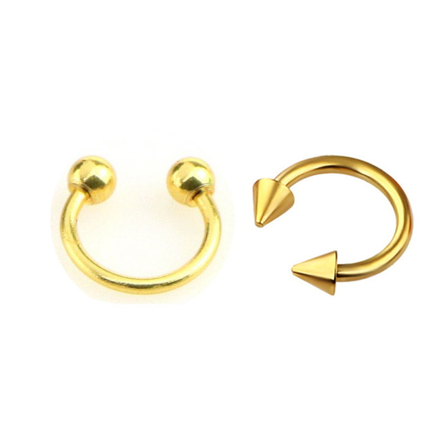 Cone Spike Horseshoe Circular Septum Nose Ring Surgical Steel Nipple Hoops Nose Lips Eyebrow Ear Piercing Body Jewelry
