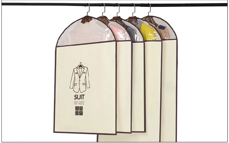 High Quality Non-woven Clothes Storage Dust Cover Wardrobe Organizer T-shirt Skirt Coat Suit Storage Bag