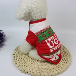 Рождественская Милая футболка для собак, одежда для домашних животных, жилеты, костюмы, костюм, Рождественская Милая одежда для