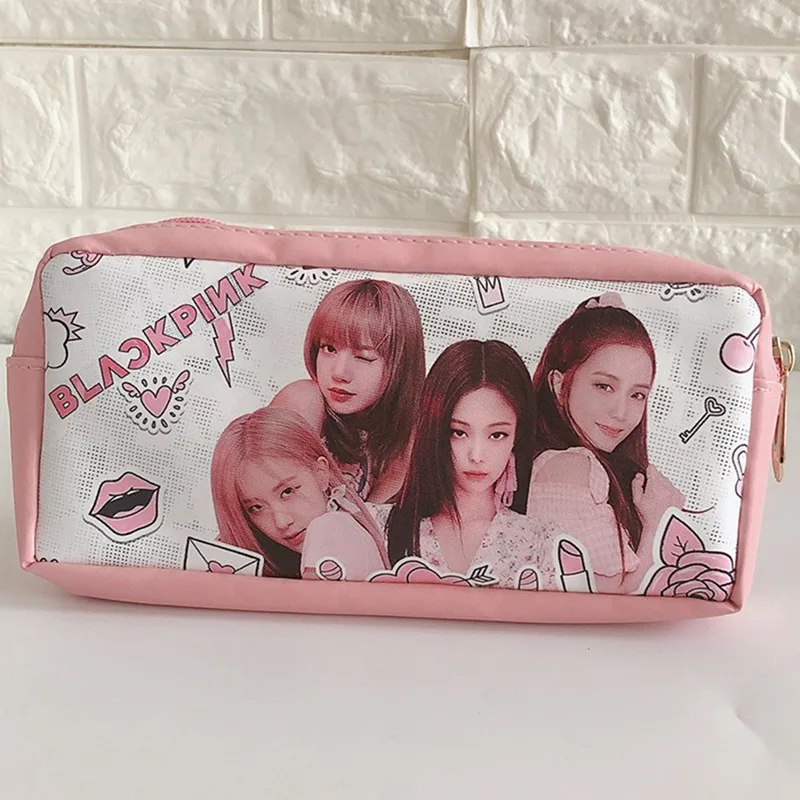 1 шт. Kawaii Kpop BLACKPINK пенал из ПУ органайзер для хранения ручка сумка вентиляторы канцелярские принадлежности студенческие подарки для детей