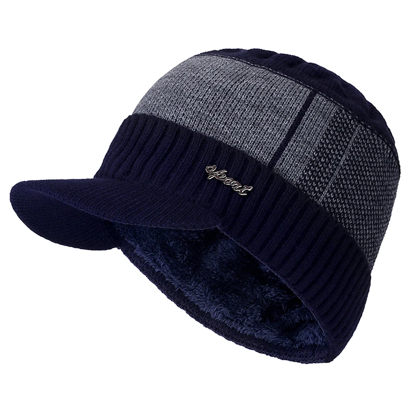 Высококачественные хлопковые зимние шапки с меховыми полями Skullies Beanies, шапка для мужчин и женщин, шерстяные шапки, маска Gorras Bonnet, вязаная шапка