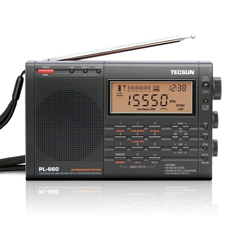 Радиоприемник TECSUN PLL SSB VHF AIR радиоприемник FM/MW/SW/LW многодиапазонный Двойное