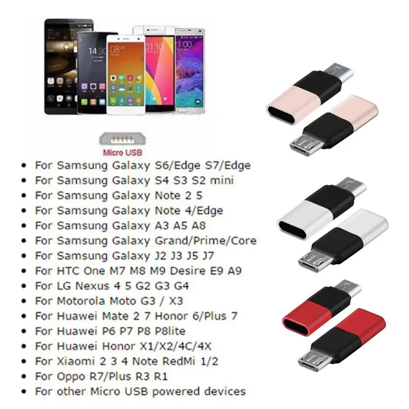Тип C адаптер конвертер Разъем для samsung huawei Xiaomi Android телефон планшет микро USB мужчин и женщин Новинка