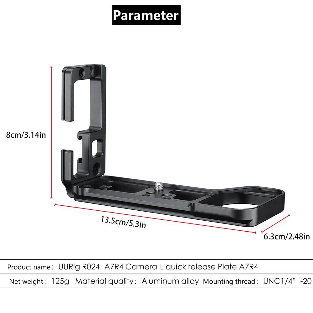 BEESCLOVER из алюминиевого сплава для sony A7R4 L UURig R024 БЫСТРОРАЗЪЕМНАЯ пластина R024 камера VLog БЫСТРОРАЗЪЕМНАЯ l-пластина с винтом r60