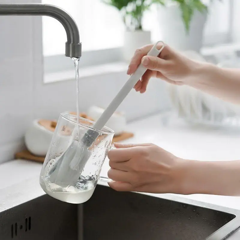 Long Handle Sponge Cleaning Brush Multi-directional Cleaning Kitchen Home LXY9