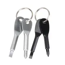 Portátil 2 pçs chave de fenda anel edc conjunto ferramenta bolso ao ar livre mini ferramenta com chaveiro chave de fenda fdh