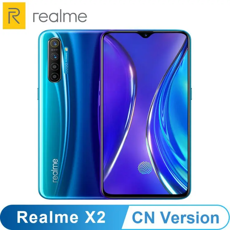 CN версия OPPO REALME X2 6,4 ''6/8 GB 64/128GB Snapdragon 730G 64MP Quad Cameras VOOC 30W быстрое зарядное устройство 4000mAh NFC мобильный телефон