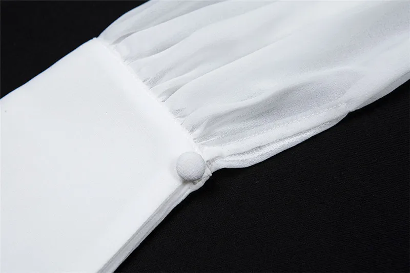 COSYGAL, белая женская блузка с рукавом-фонариком и глубоким v-образным вырезом,, длинный пояс, Офисная женская шифоновая рубашка, женские сексуальные топы для вечеринки, рубашка