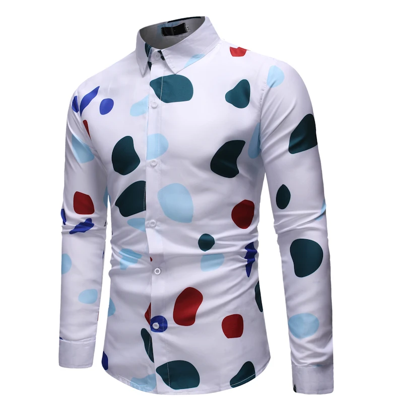 Новые брендовые цветные полосатые рубашки мужские весенние повседневные деловые формальный прилегающий Chemise Homme высококачественные мужские рубашки 3XL - Цвет: ZH106