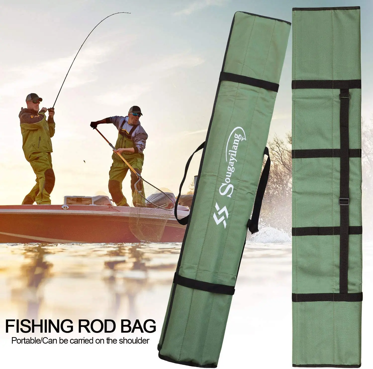 Sougayilang 130cm Fishing Rod Bag Canvas Rod Case Organizer Pole Storage  Bag Fishing Rod and Reel Carrier Organizer for Travel - AliExpress