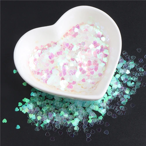 4mm heart c03 Блестки для ногтей цветные прозрачные блестки Снежинка блестки ультратонкие Блестки для украшения ногтей - Цвет: 4mm heart c03