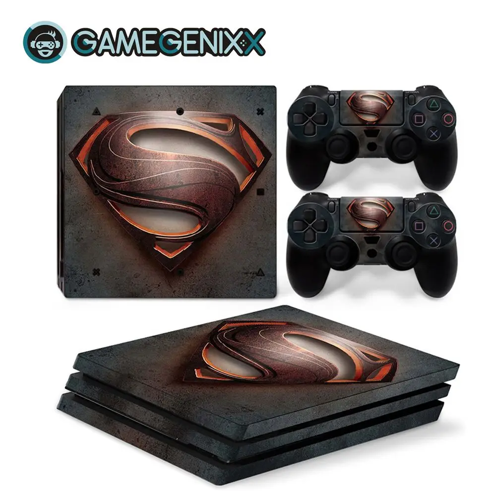 Superman GAMEGENIXX Кожа Наклейка виниловая обложка полный набор для PS4 Pro консоли и 2 контроллеров-Супермен - Color: Superman