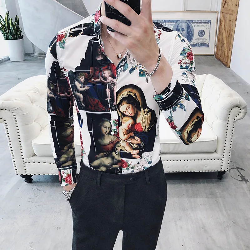 Luxury-Printing-Shirt-Men-Gold-Black-White-Long-Sleeve-Camisa-Masculina-Chemise-Homme-Social-Men-Club (4)