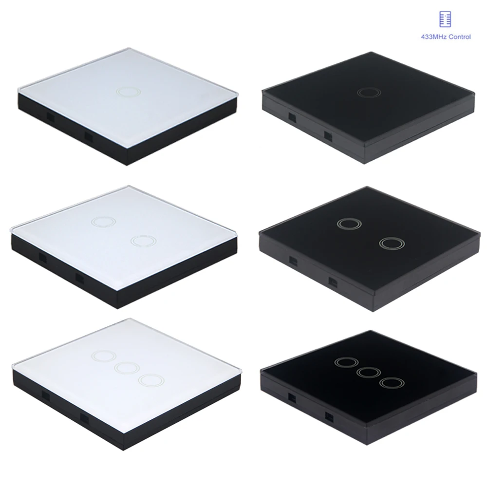 Control remoto inalámbrico RF, interruptor pegajoso táctil, RF433, 433MHz, 30-50 metros, 1 Banda, 2 entradas, 3 Entradas