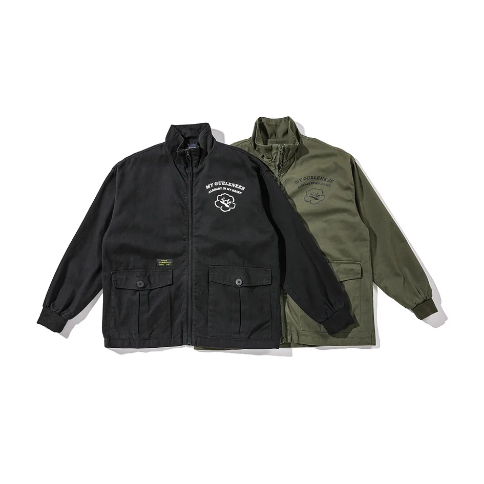 

Wu Airlines 2020 Spring New Style Coat Men's Workwear Fold-down Collar Popular Brand Multi-pockets Japanese-style Retro Casual C