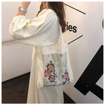 

Korean Version of The Rose Bag Retro All-match Color one-shoulder Cloth Bag Handbag