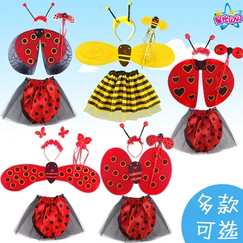 

Christmas children's performance supplies stage performance props butterfly angel wings ladybug bee wings four-piece set