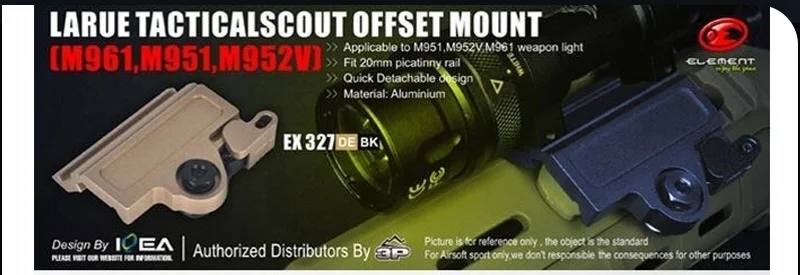 Elemento Airsoft Tactical Escoteiro Offset Monte M951 M961 M952v Arma Lanterna Montar Luz Acessórios Ex327 2 Luzes de armas