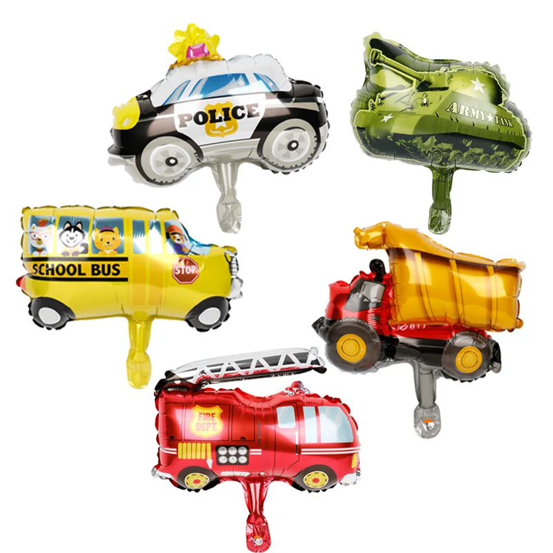 5 шт. мини автомобиль Алюминиевая Фольга Воздушный шар пожарная машина скорой