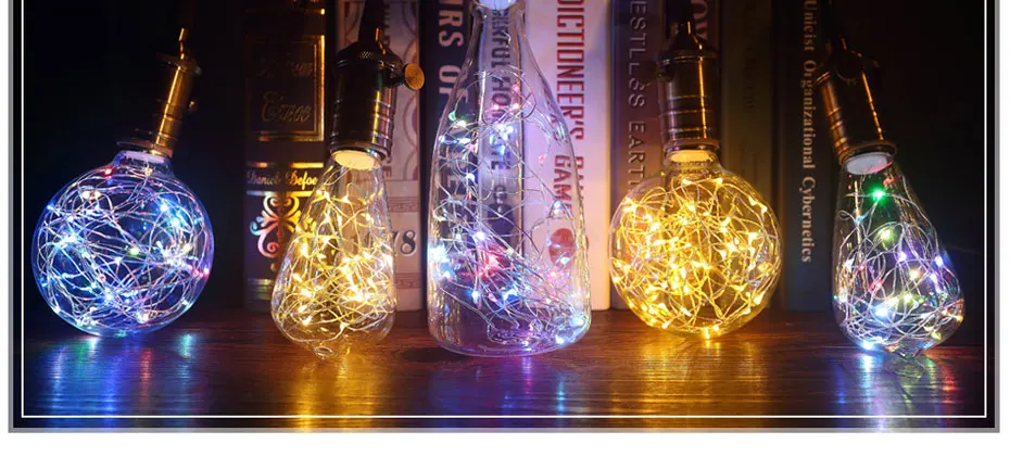 Led Light Bulbs 3D Decoration Bulb A60 Bottle CT G80 G95 G125 ST64 Heart Skull E27 Ampoule Holiday Lights Lamp For Home Decor