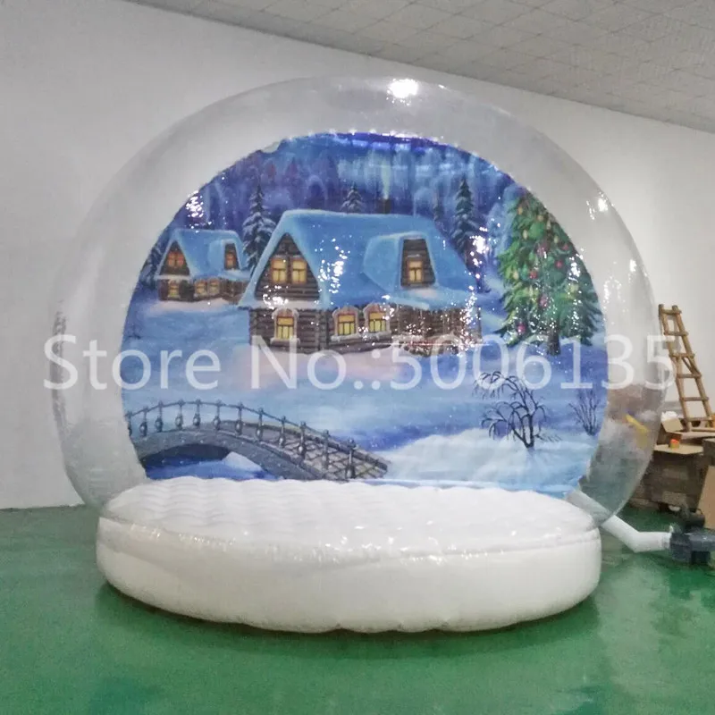 3 м дешевые навесы защищающие от уличного Гигантский Рождественский надувной снежный шар пузырь палатка, надувной человеческий Размеры Снежный шар для рекламы праздника